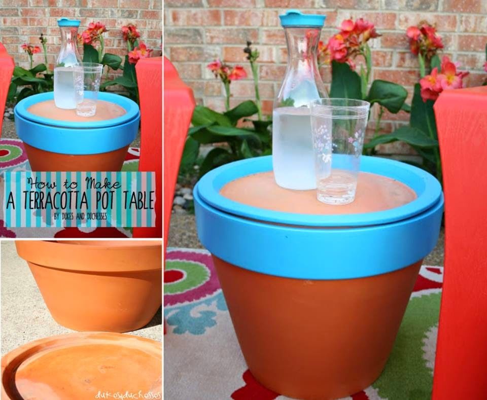 How to make a terra cotta pot table