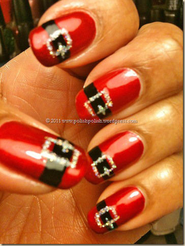 Santa Belt Nails