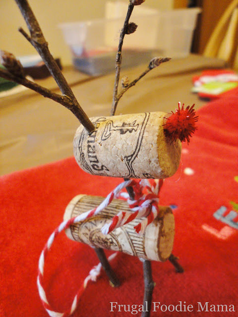 How to make a rudolph cork ornament