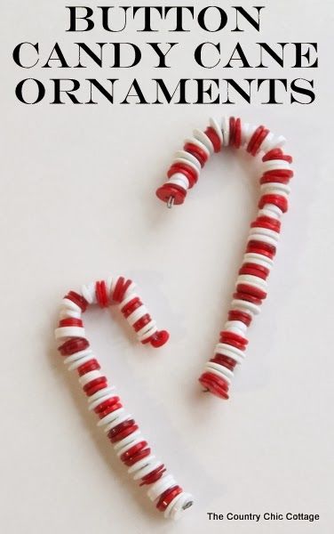 How to make button candy cane ornaments How to make button candy cane ornaments