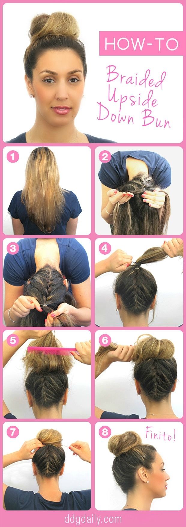 DIY Braided Upside Down Bun