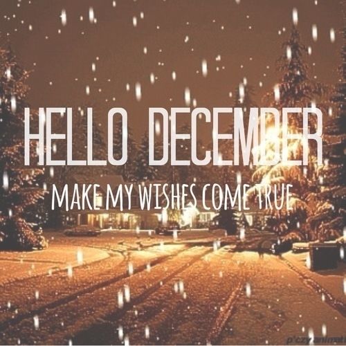 Hello December, make my wishes come true Hello December, make my wishes come true
