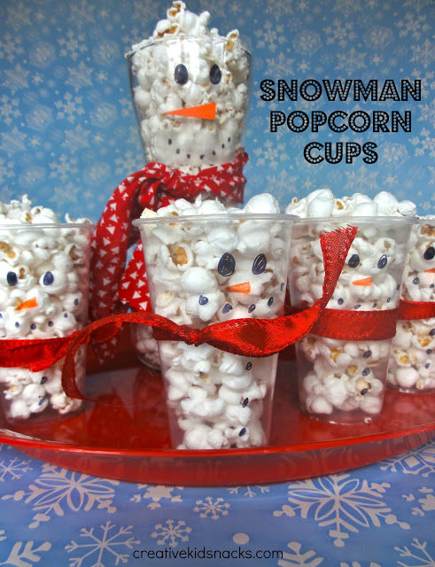How to make snowman popcorn cups