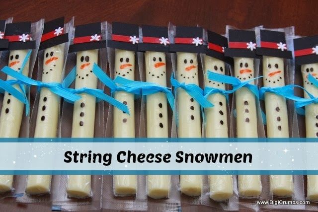 How to make string cheese snowmen