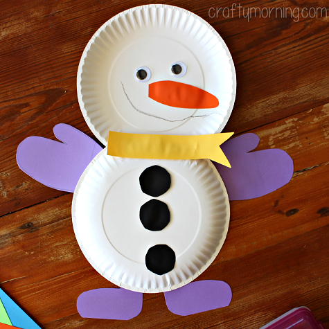 DIY Paper Plate Snowmen