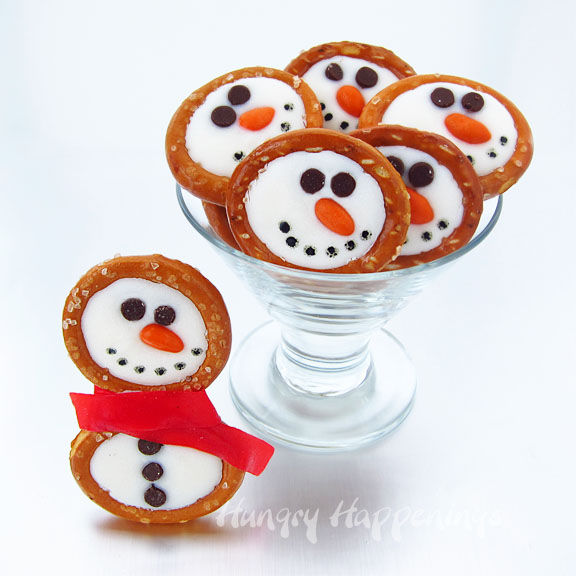 How to make frosty snowman pretzels