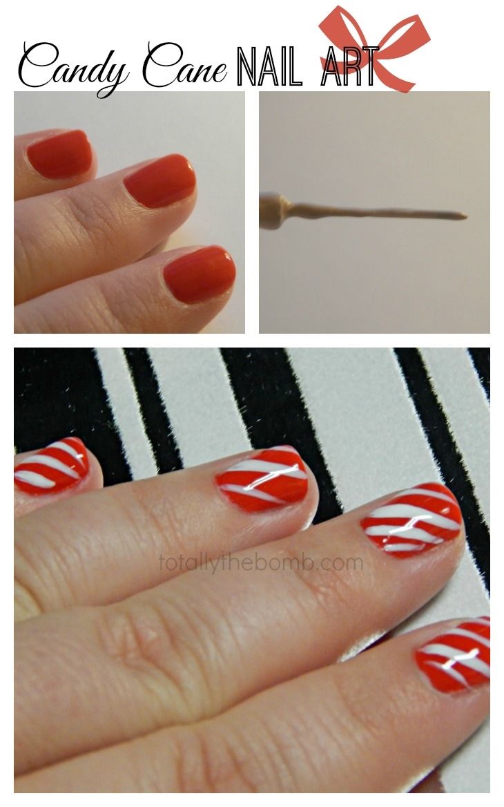 How to make candy cane nails