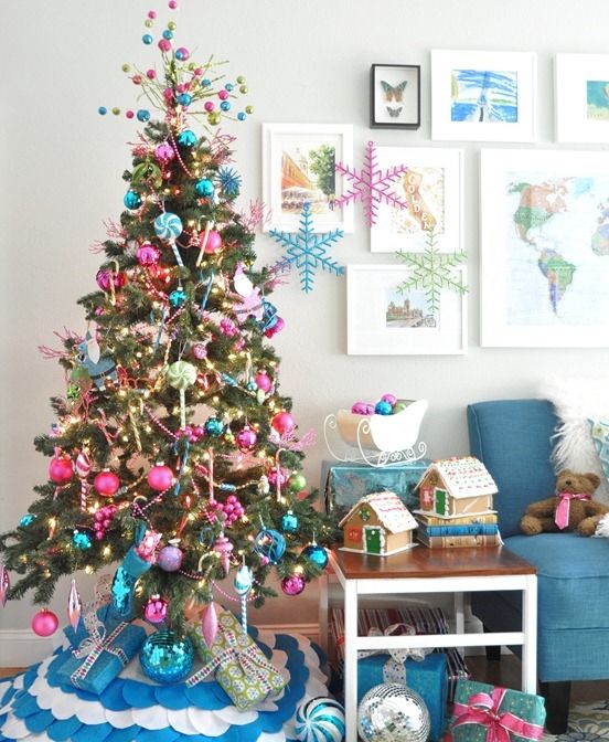 Brightly Colorful Christmas Tree