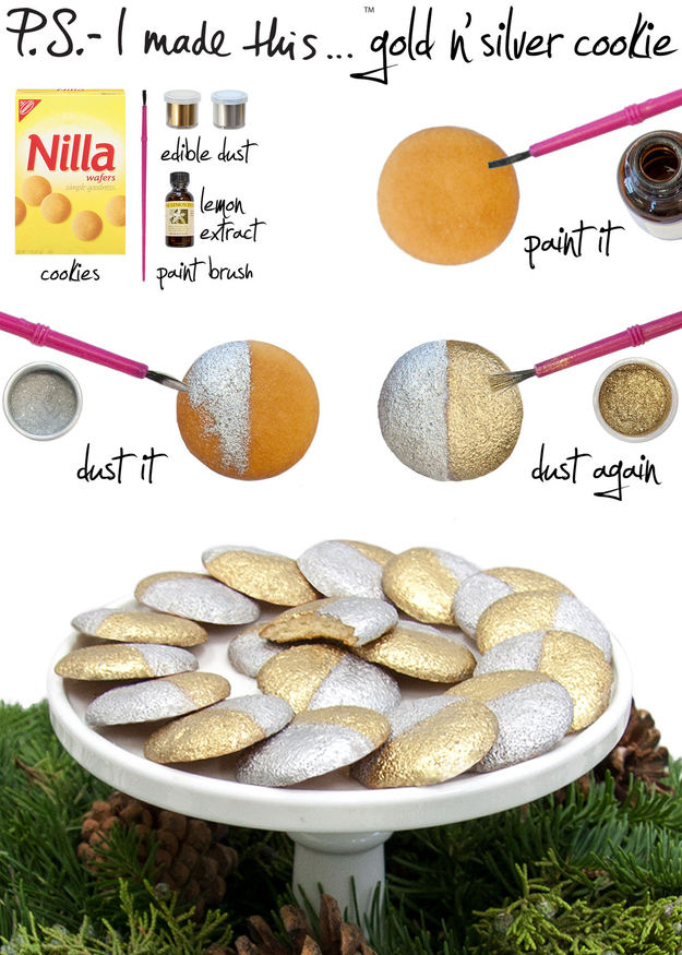 DIY Gold and Silver Cookies