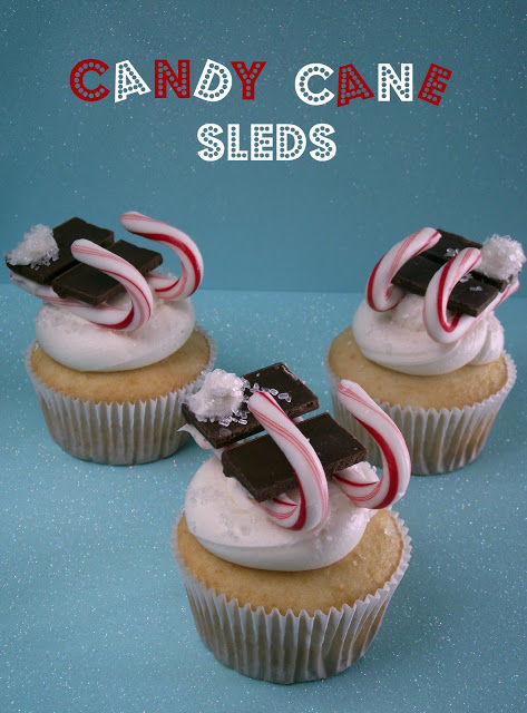 Candy Cane Sled Cupcakes