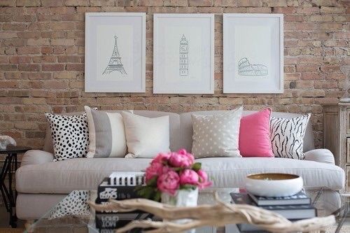 Pink Black and white patterns