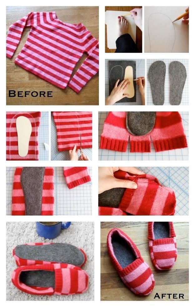 DIY Sweater Slippers