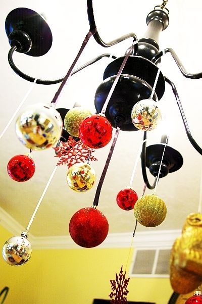 Christmas Balls From A Chandeleir Christmas Balls From A Chandeleir