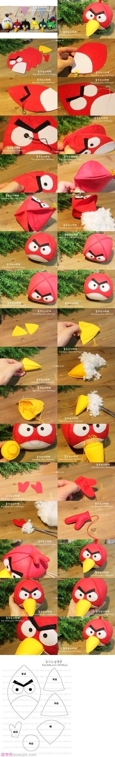 How to make an angry bird plush toy How to make an angry bird plush toy