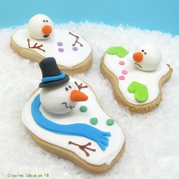 Cute Melted Snowman Cookies