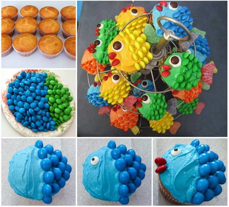 How to make fish cupcakes How to make fish cupcakes