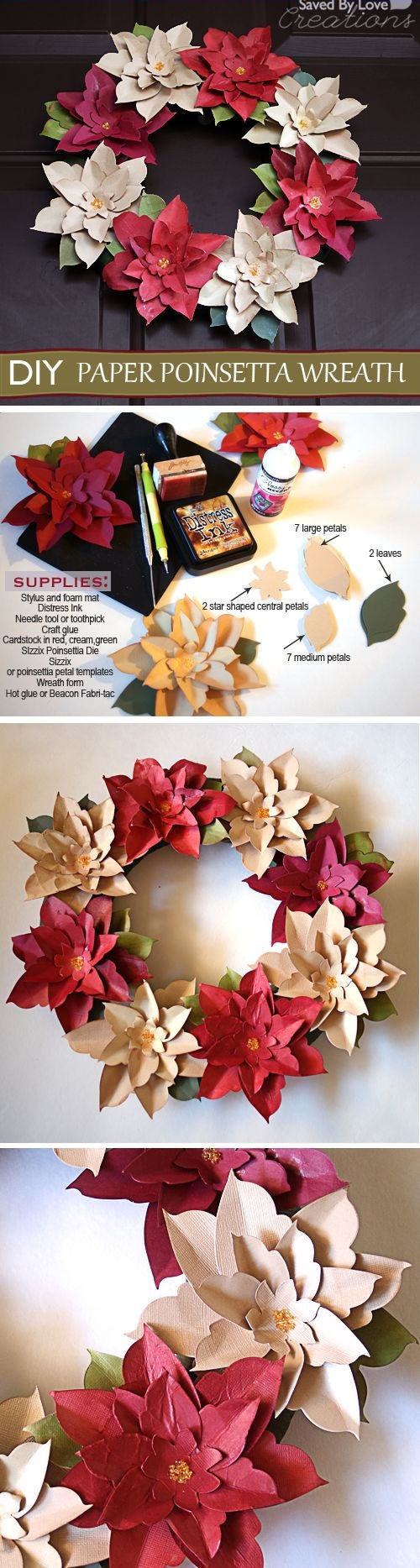 DIY Poinsetta Wreath