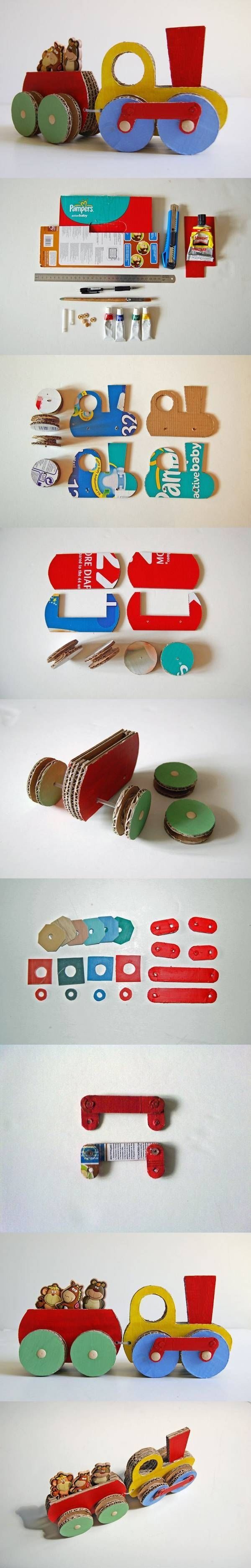 How to make a cardboard choo choo train