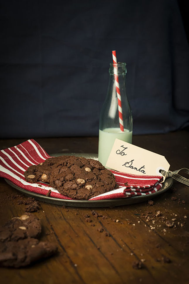 Double Chocolate Cookies & Milk for Santa