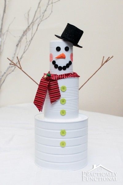 DIY Tin Can Snowman DIY Tin Can Snowman