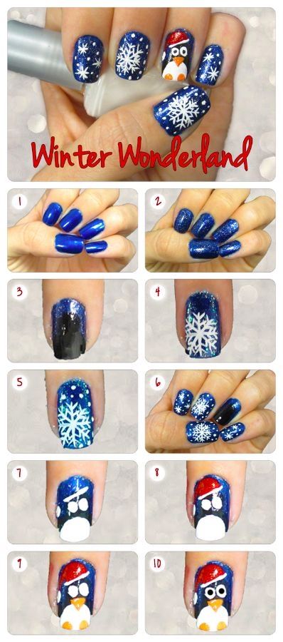 DIY Winter Wonderland Nails