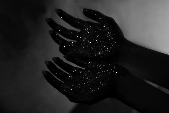 Glittered palms