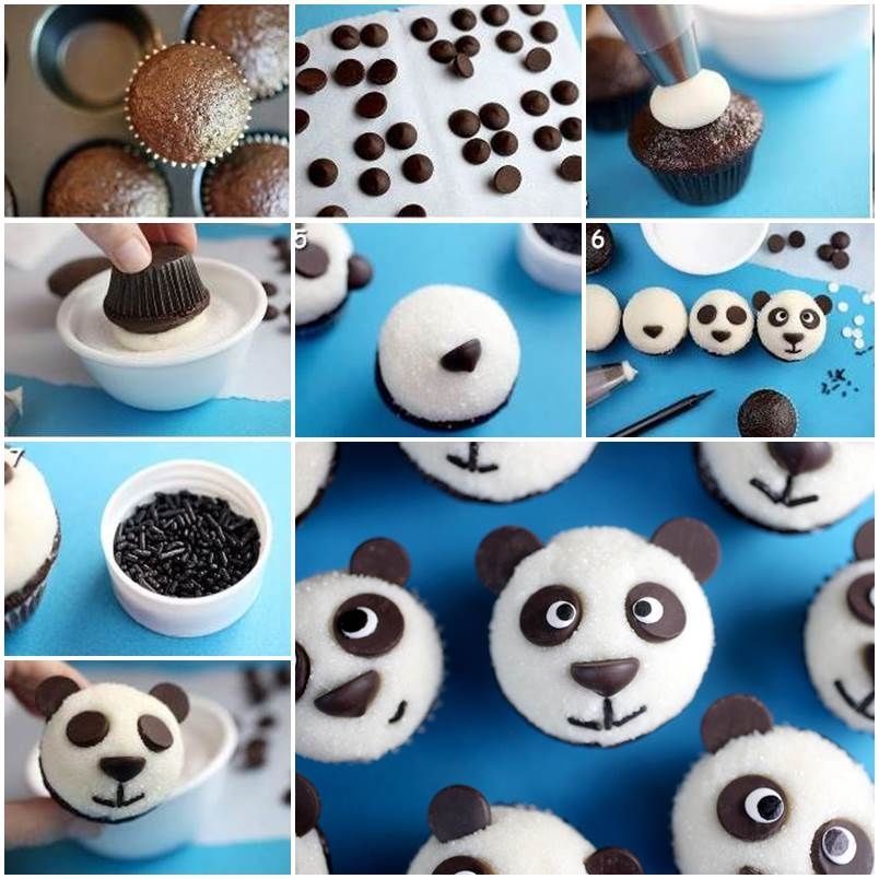 How to make panda topping cupcakes How to make panda topping cupcakes