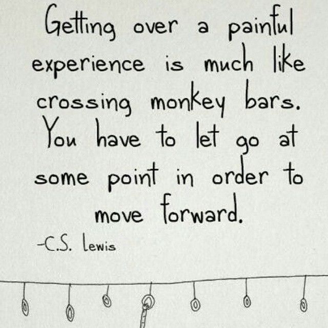 Getting over a painful experience is much like crossing monkey bars