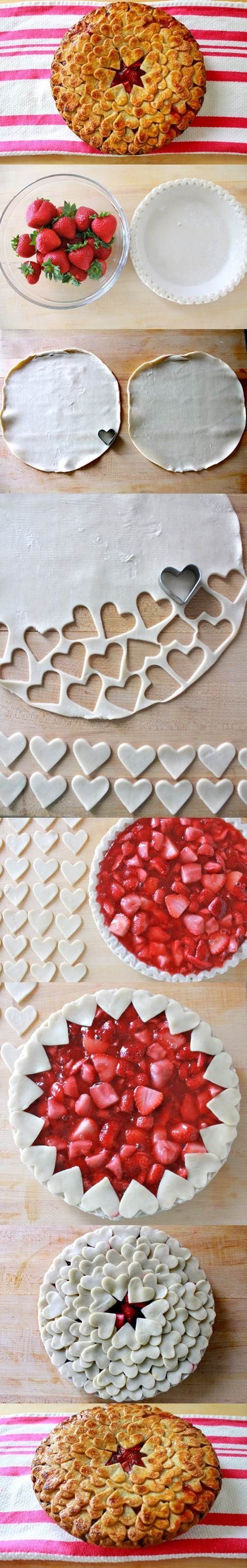 How to make a strawberry heart pie