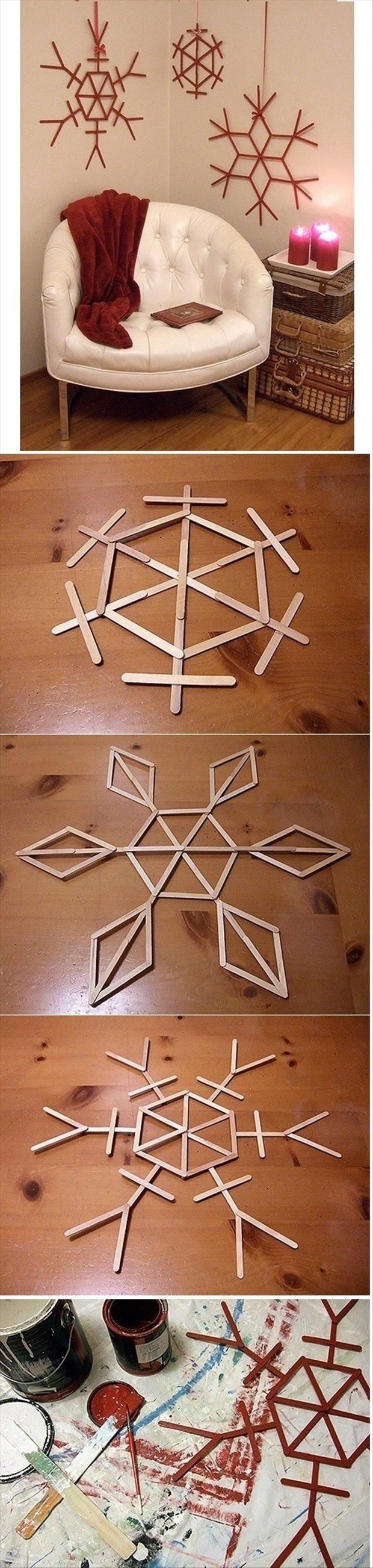 DIY Popsicle Snowflake Decorations DIY Popsicle Snowflake Decorations