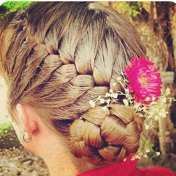 Braid Bun with Flower
