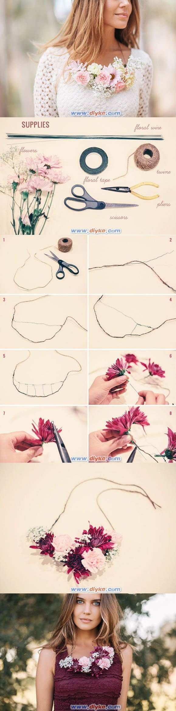 How to make a floral necklace