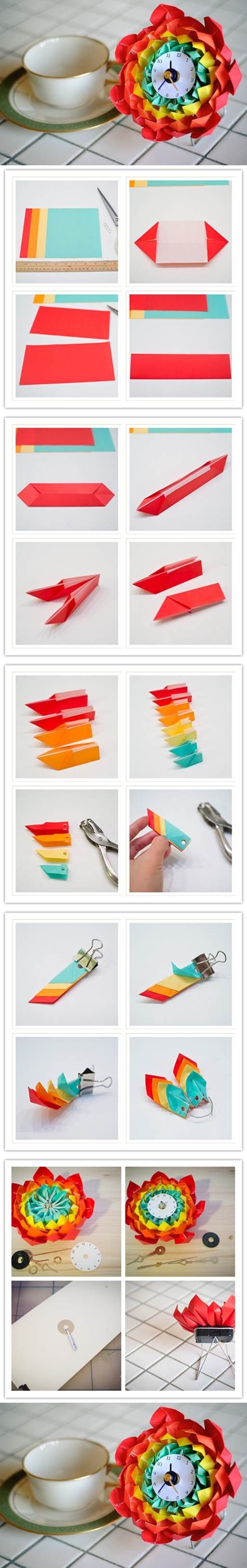 How to make an origami flower clock