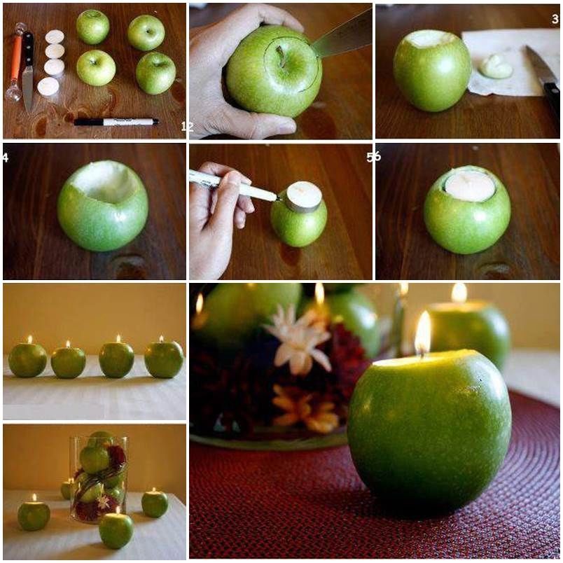 How to make apple candle holders