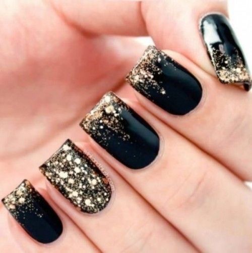 Gold Sparkle Nails