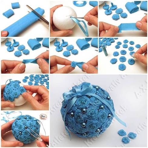 How to make a rose ball ornament How to make a rose ball ornament