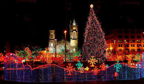 Lit house for the holiday season Lit house for the holiday season