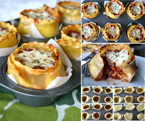 How to make muffin tin lasanga cups