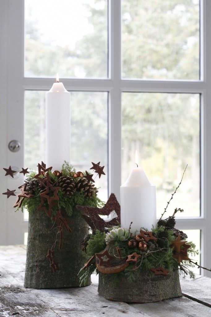 Homemade Candle Holders made from Small Logs