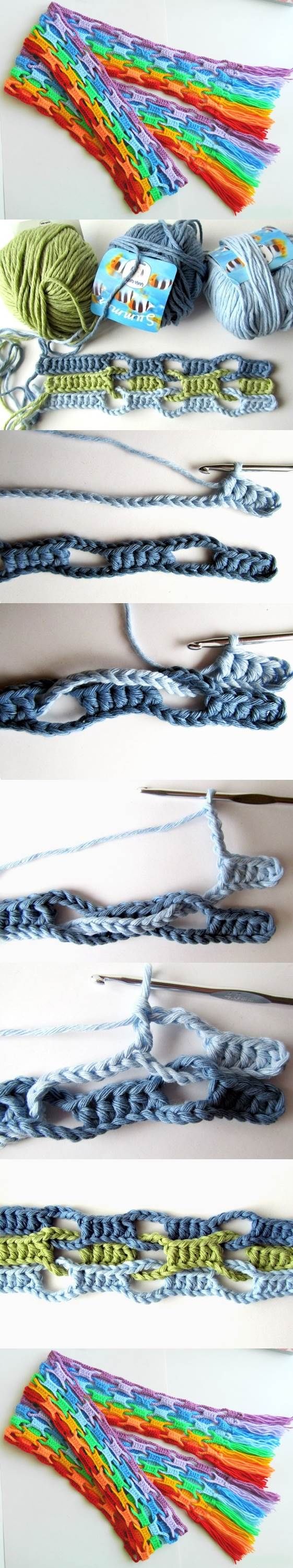 How to make a colorful crochet wool scarf How to make a colorful crochet wool scarf
