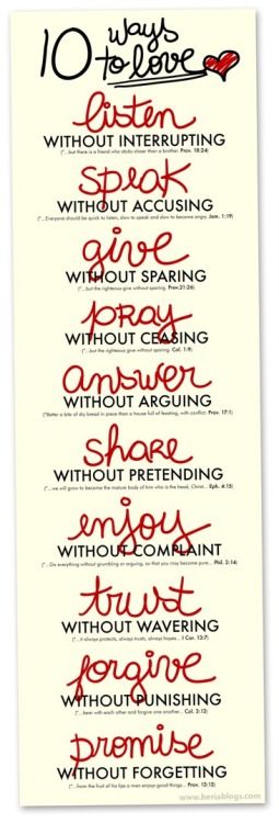 10 ways to love 10 ways to love