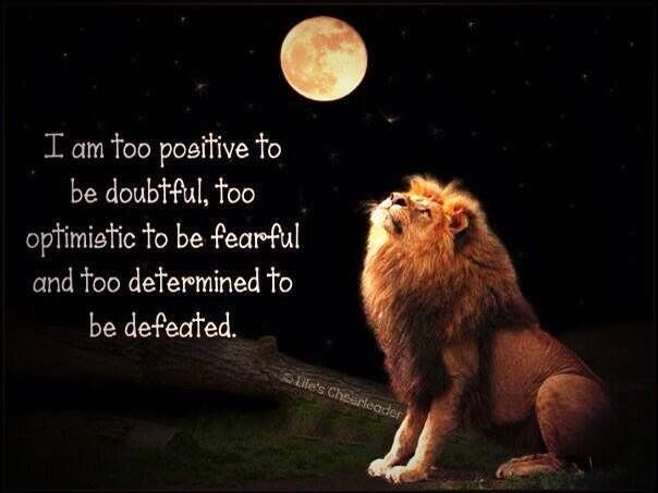 I'm too positive to be doubtful... I'm too positive to be doubtful...
