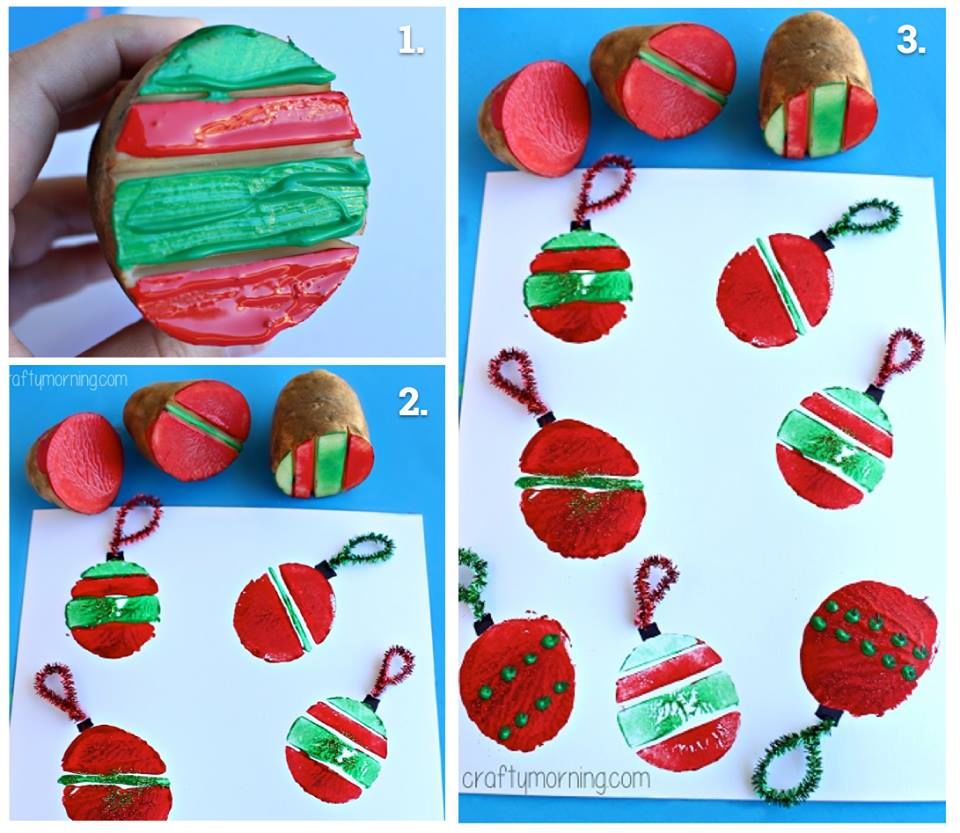 How to make ornament stamps with potatoes