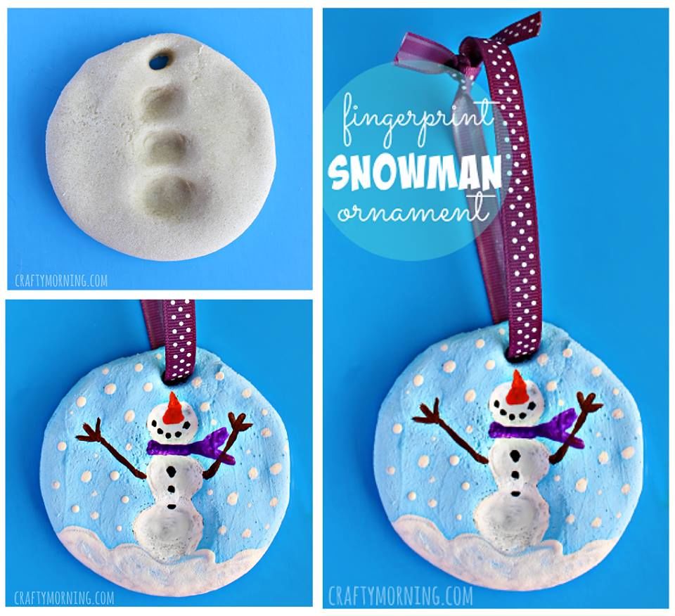 How to make fingerprint snowman ornaments
