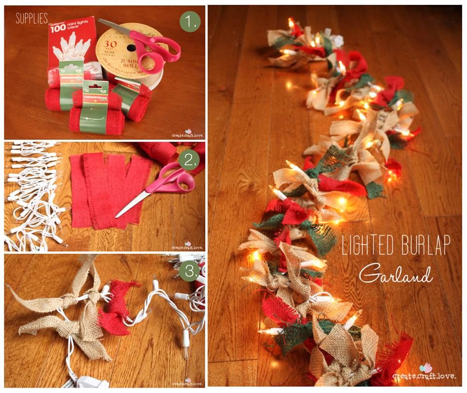 How to make lighted burlap garland How to make lighted burlap garland