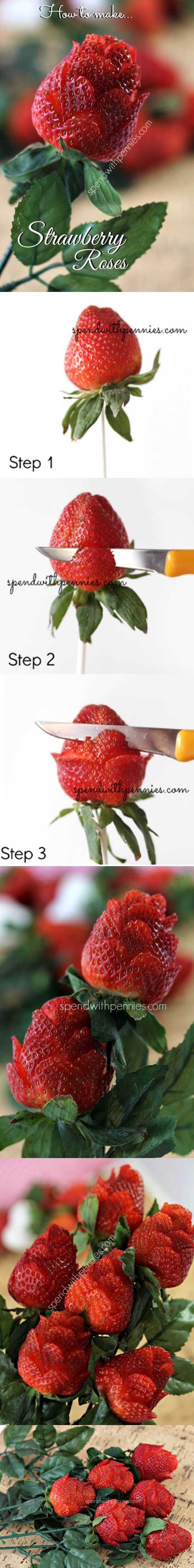 How to make strawberry roses