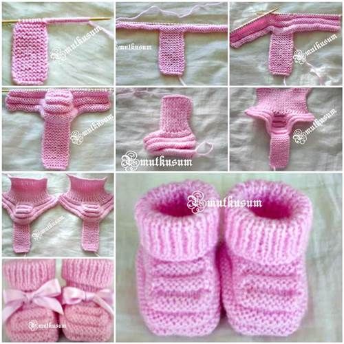 How to make knitted baby booties How to make knitted baby booties