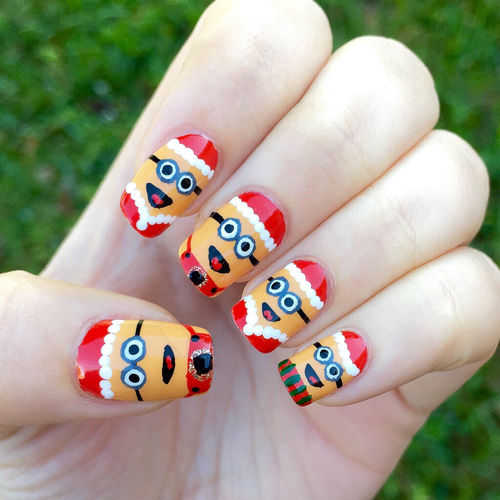 Santa minion nails Santa minion nails