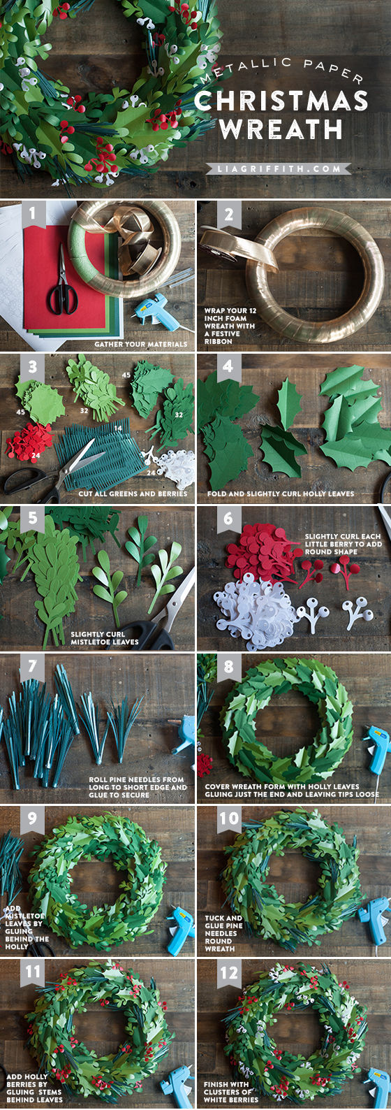 DIY Metallic Christmas Wreath