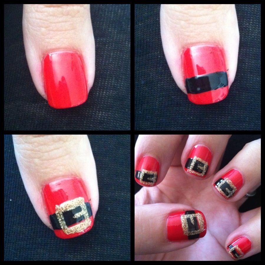 Santa Belt Nails